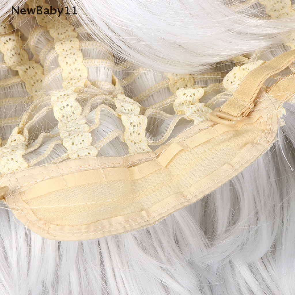 1 Bộ Tóc Giả Màu Trắng Dùng Hóa Trang Genshin Va Chạm Kanban Musume Paimon