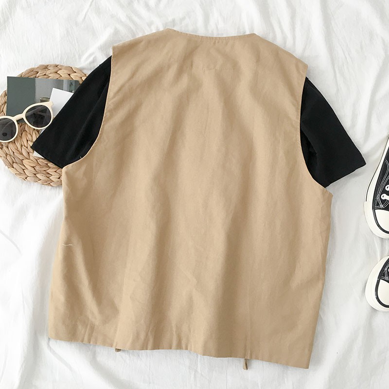 [Có sẵn]🌿 Áo khoác gile kaki mỏng túi hộp ulzzang 🔥 | BigBuy360 - bigbuy360.vn