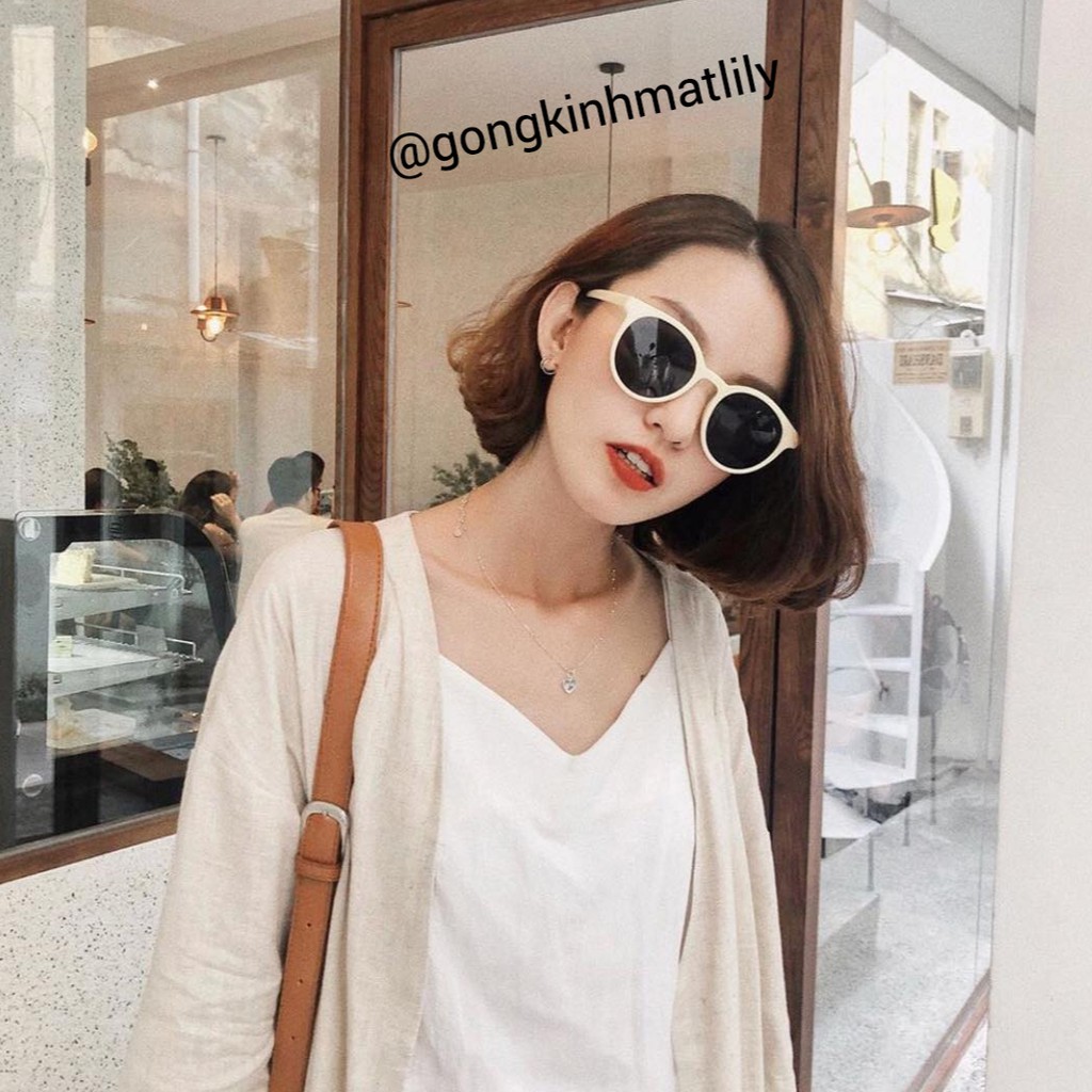 Kính mát nữ mắt tròn LILYEYEWEAR chống tia UV400 kiểu dáng thời trang màu sắc lựa chọn 1332