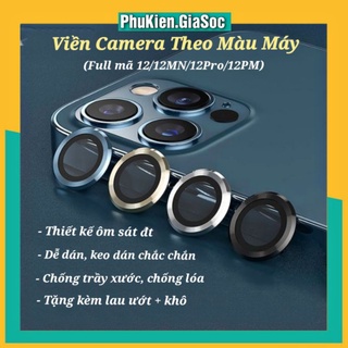 [MÃ 12] Ốp Viền Kính Bảo Vệ Camera Cho Iphon 12ProMax/12Pro/12/12Mini - Đủ Màu Theo Máy - Loại Xịn Chống Trầy Xước