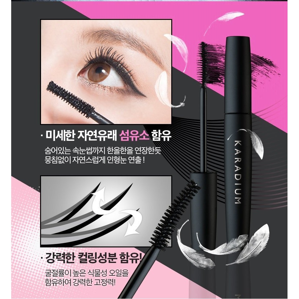 Mascara Siêu Dày Và Cong Karadium On The Top Fiber Mascara (Đen) #Volume Dày Mi