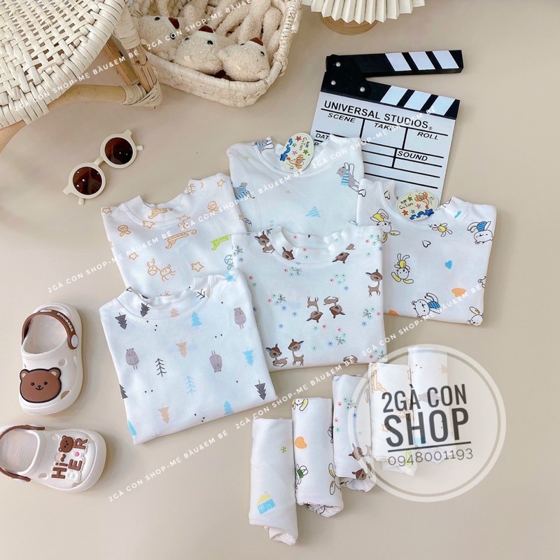 Bộ cotton pha nỉ giữ nhiệt, size 5-16kg