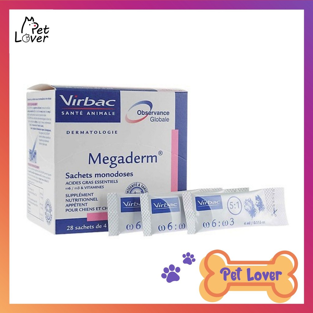Gel Dinh Dưỡng Thức Ăn Mượt Da Lông Giảm Ngứa Rụng Lông Megaderm Virbac _Petlover