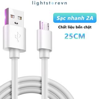 Dây sạc Samsung Oppo Xiaomi sạc nhanh 2A loại ngắn 25cm thích hợp làm cáp sạc cho Pin dự phòng dây dữ liệu laptop PC