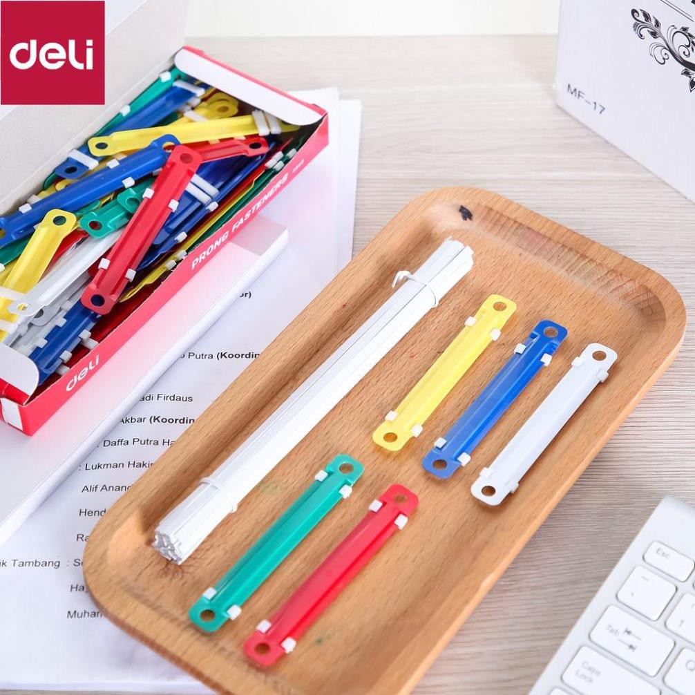 Nẹp tài liệu Chân dài 50mm Deli - 50 cái/hộp - E5548 [Deli]