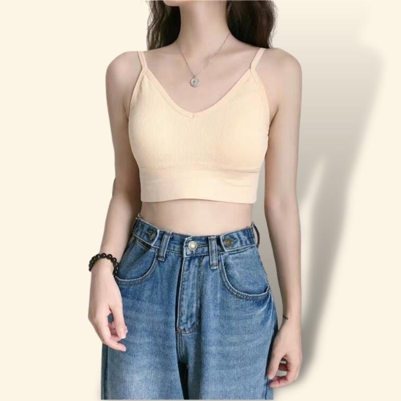 Áo Bra Thun Cotton Khoét Lưng 2 Dây, Áo Lót Nữ Nâng Ngực [Có Mút Ngực] - 367