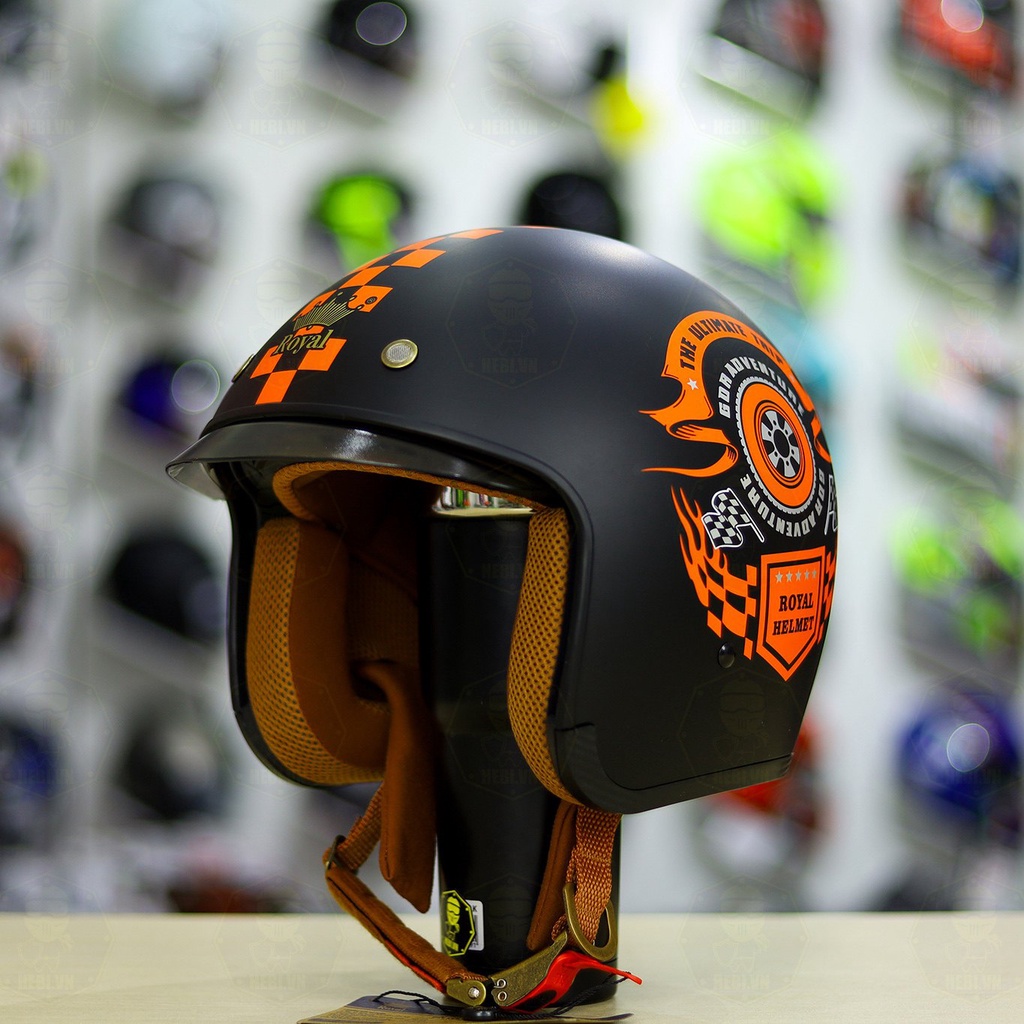 Nón bảo hiểm 3/4 kính âm tem V1 siêu ngầu