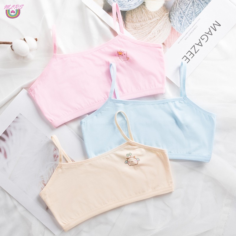 Áo Bra Thể Thao Chất Liệu Cotton Co Giãn Cho Bé Gái