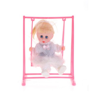 Búp bê ngồi xích đu đọc sách có nhạc