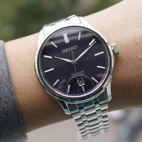 Đồng hồ nam Seiko SRPD41J1 mặt kính Sapphire chống xước, chống nước 3 ATM. dây thép không gỉ cao cấp chính hãng Nhật Bản