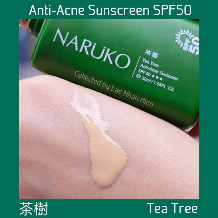 [Đài Loan] KEM CHỐNG NẮNG NGỪA MỤN TRÀM TRÀ NARUKO TEA TREE ANTI-ACNE SUNSCREEN SPF50