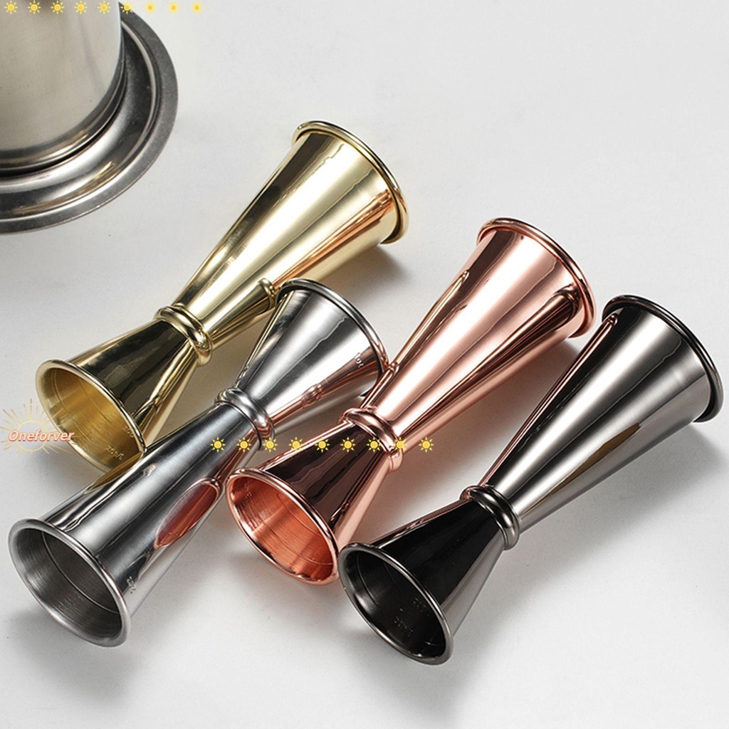 FOREVER 1oz 1.5oz Double Spirit Bartender Japanese Jigger Dual Design with Measurements Scale Inside Double Cocktail Jigger New Measure Cup Drinks Pour Drink Spirit Stainless Steel/Multicolor