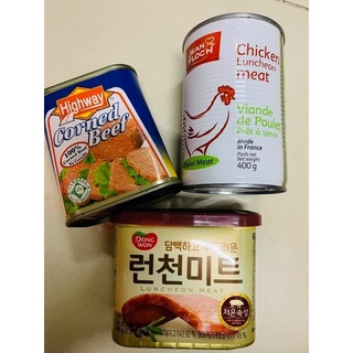 Thịt hộp, ham bò, pate gà, spam heo nhập