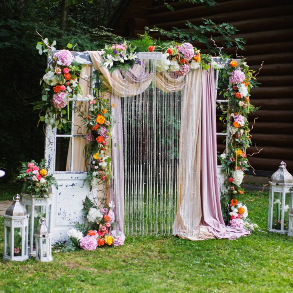 [Hàng Có Sẵn] Rèm cửa sổ Sợi Polyester Đính Hạt Lấp Lánh Kích Thước 39 X 79 Inch