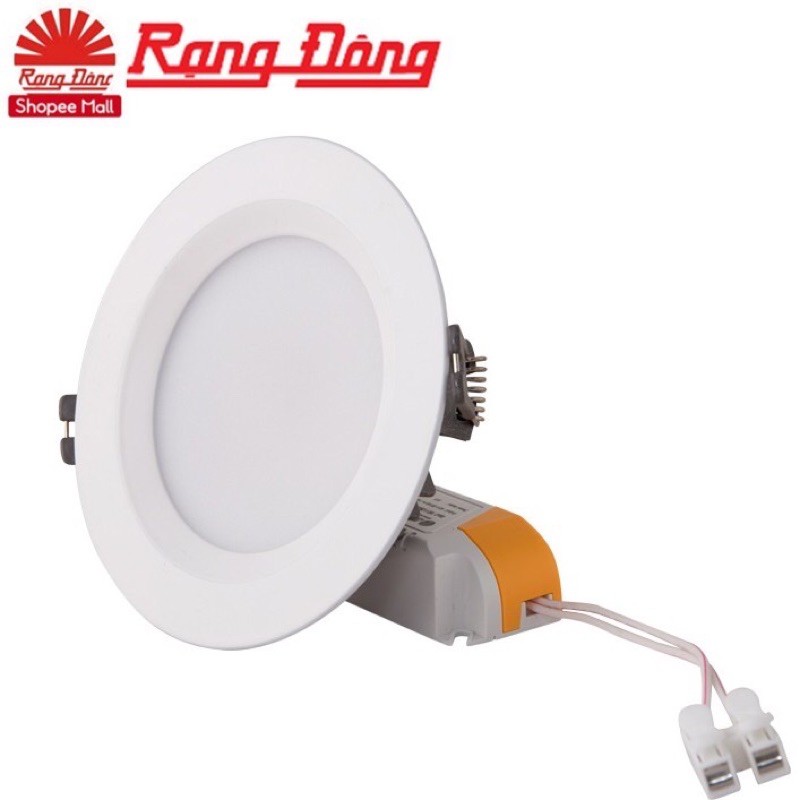 Đèn Led âm trần 5W,7W, 9W  Rạng Đông, màu vàng ,trắng , lỗ khoét trần 76,90,110mm. Bóng đổi màu viền bạc.Bảo hành 2 năm