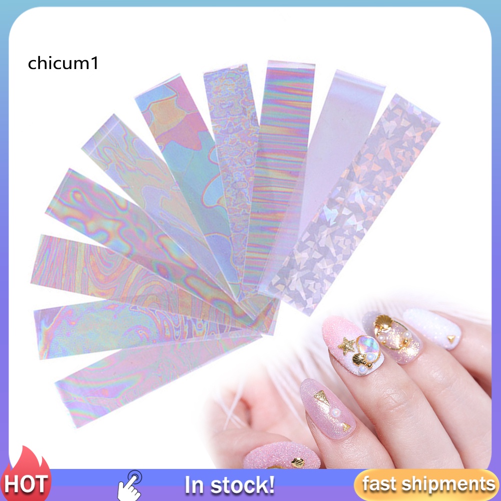 [Hàng mới về] Set 10 cuộn giấy foil dán móng nghệ thuật