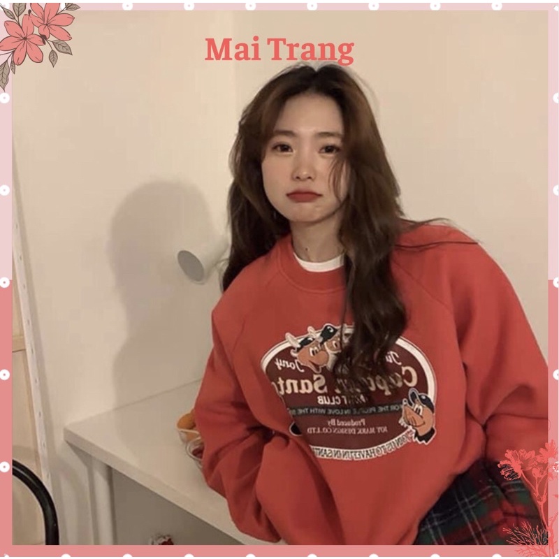Áo noel nữ, Áo sweater nữ phối hình cực cute (Clip/ảnh thật) – (TTA43)