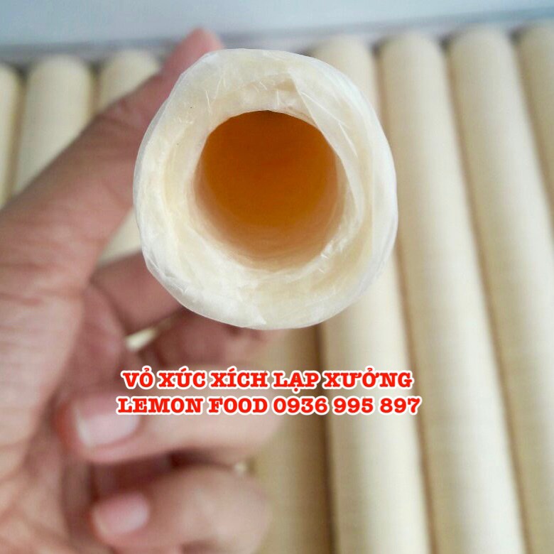 Combo 2 cuộn vỏ xúc xích collagen Viscofan Đức phi 21mm