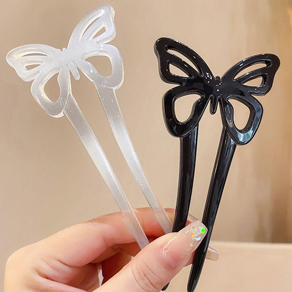 Dây Buộc Tóc Trong Suốt Hình Chữ U Phong Cách Vintage Thanh Lịch Cho Nữ