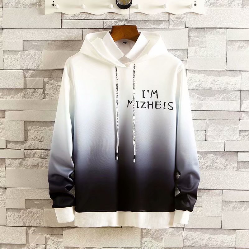 2021 Áo hoodie tay dài kiểu phong cách Hồng Kông kích thước M-XXL với 12 màu gradient tùy chọn cho nam