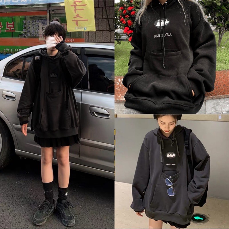 Áo Hoodie Nỉ Bông Mổ Túi MH UNISEX (Ảnh Thật)