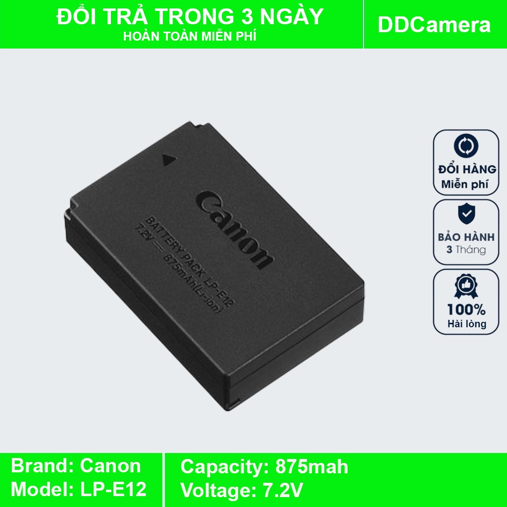 Pin LPE12 cho Canon EOS M, EOS M2, EOS M10, EOS M50, EOS M100, EOS M200,..