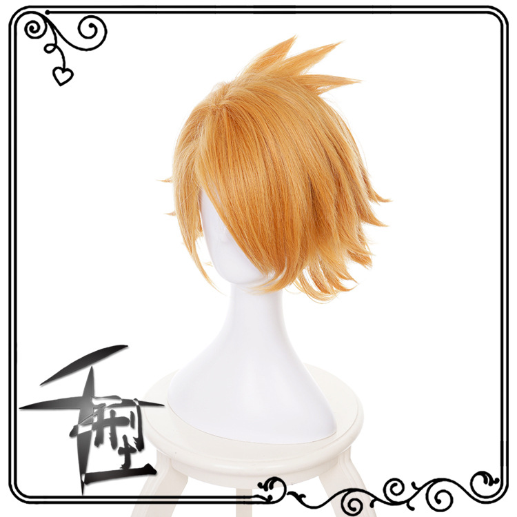 My Hero Academia Kaminari Denki Cos Wig Short Orange Anime Peripheral Cosplay Hair Accessory