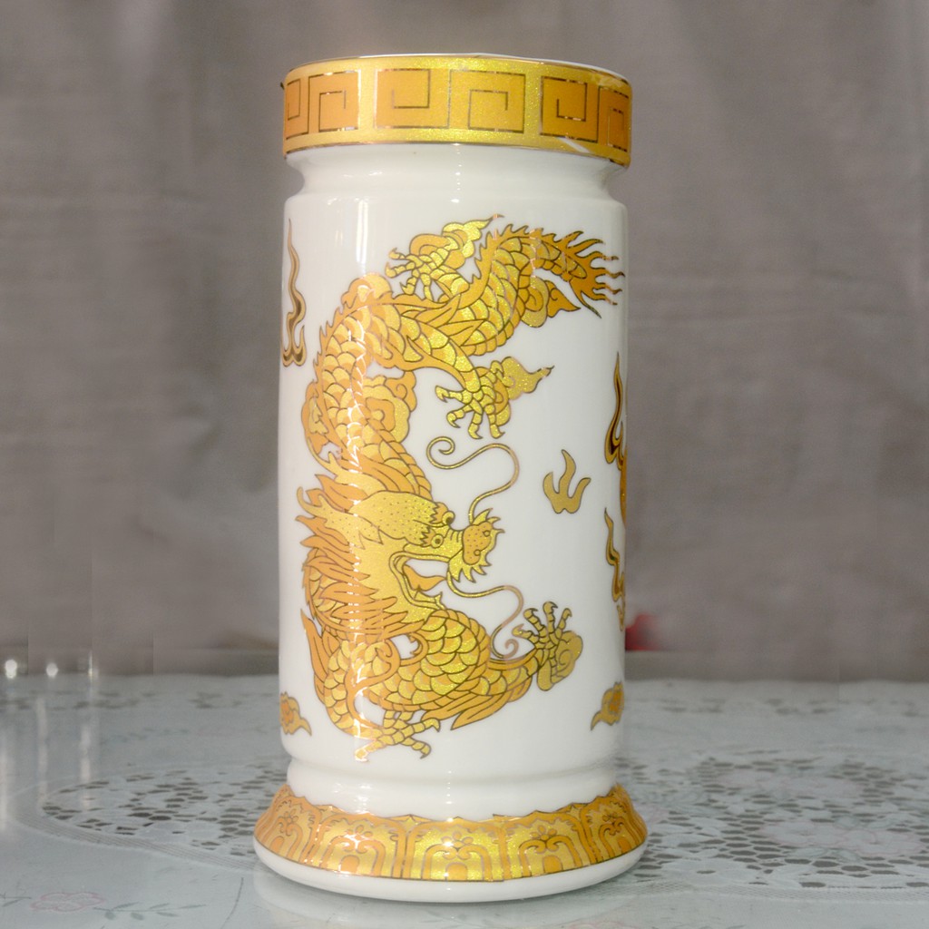 Ống đựng nhang rồng vàng thờ cúng bàn thờ