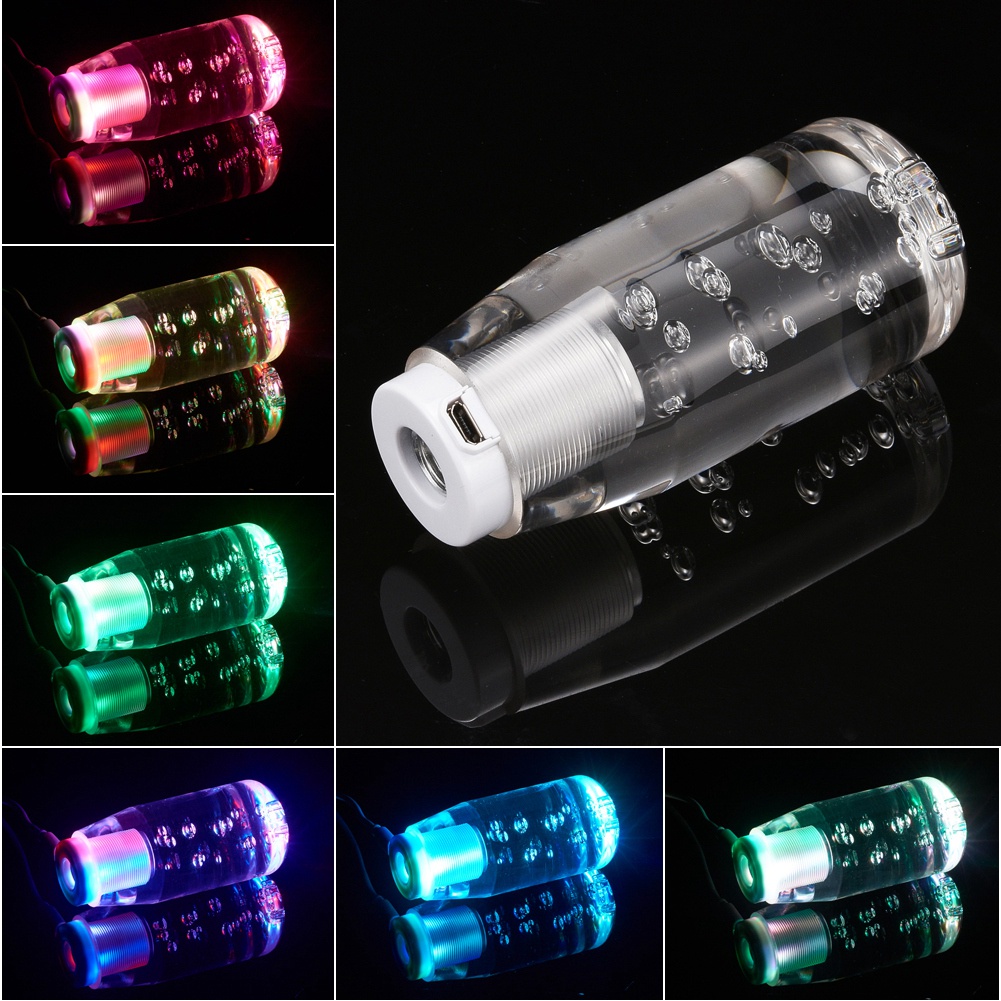 Núm Gạt Cần Số Có Đèn Led RGB Trong Suốt 10Cm/15cm/20cm/25cm/30cm Thông Dụng Cho Xe Hơi