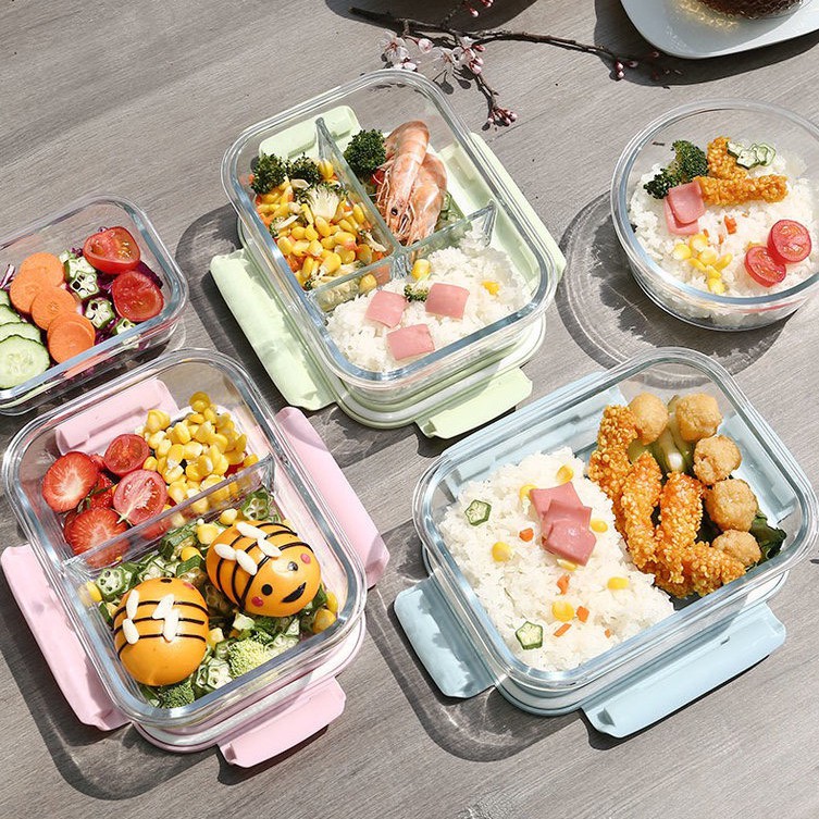 💝FREESHIP💝 Hộp cơm văn phòng thủy tinh giữ nhiệt chia ngăn 1000ml 680ml 410ml bao hanh 12 thang - Q031 | BigBuy360 - bigbuy360.vn