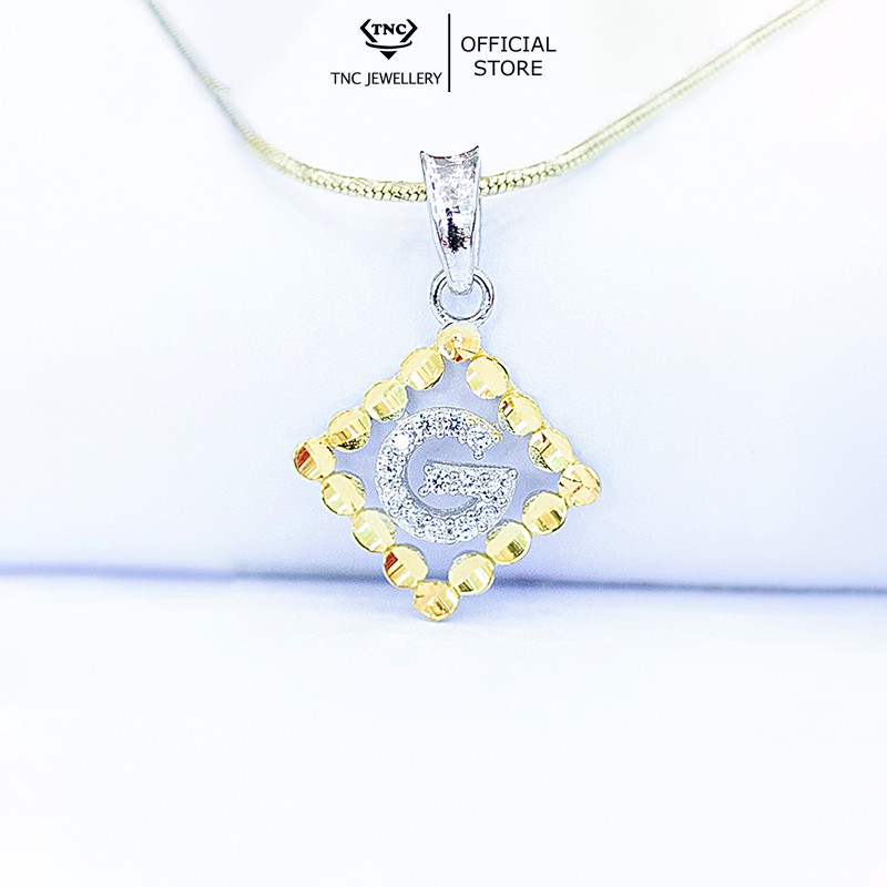 Dây chuyền bạc xi vàng đẹp sang trọng cho nữ chữ G -Trang sức TNC Jewellery