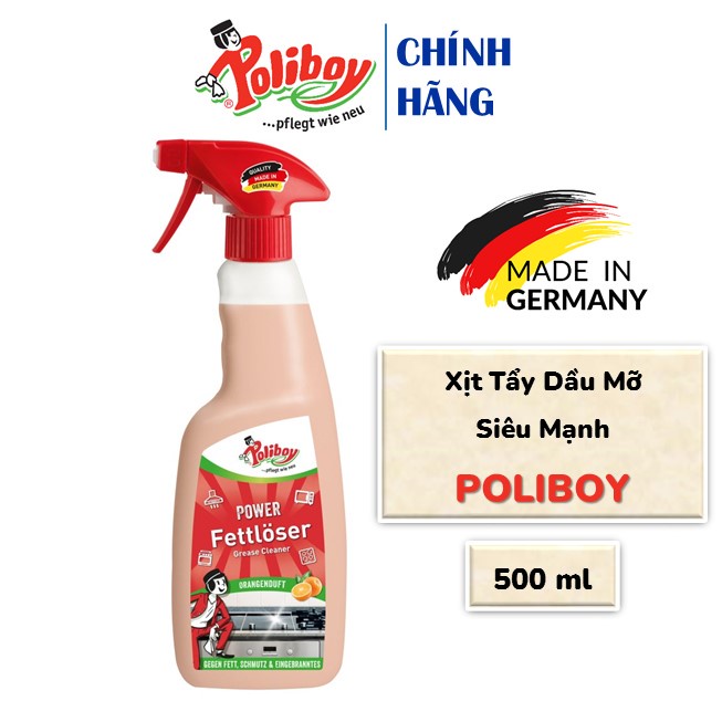 Xịt Tẩy Dầu Mỡ Siêu Mạnh POLIBOY Tẩy Mỡ Hút Mùi, Nồi Chiên Không Dầu, Lò Vi Sóng 500ml