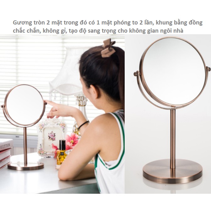 Gương trang điểm cỡ lớn xoay 360 độ - Gương để bàn 2 mặt cỡ đại siêu đẹp | BigBuy360 - bigbuy360.vn