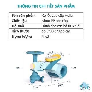 Xe lắc cho bé Holla có nhạc và đèn cao cấp, kiêm xe chòi chân cho bé từ 2 tuổi