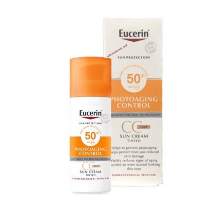 Kem Chống Nắng Trang Điểm Eucerin Sun Creme Face-Tinted CC Cream SPF50+