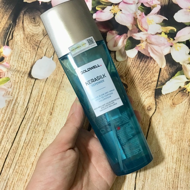 XỊT SẤY KHÔ TẠO ĐỘ PHỒNG GOLDWELL KERASILK REPOWER VOLUME 125ml