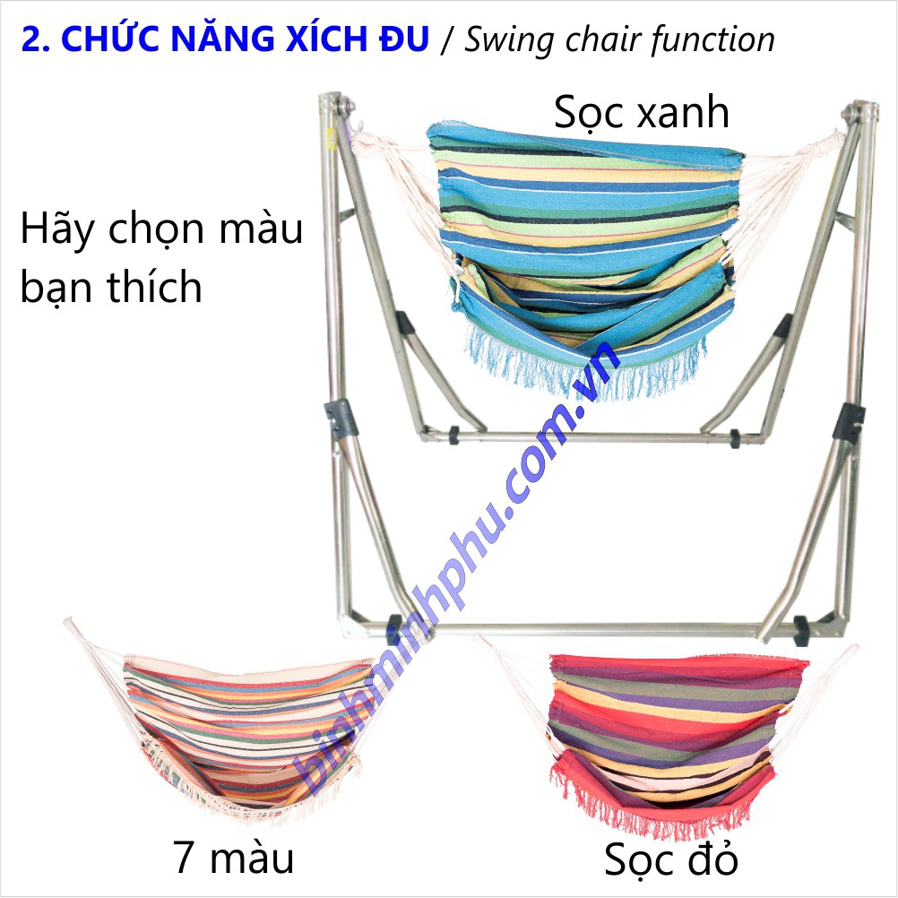 BỘ VÕNG ĐA NĂNG INOX 201 MINH PHÚ ỐNG TRÒN PHI 32 [4801C41] - Multifunction Folding Stainless Steel Stand