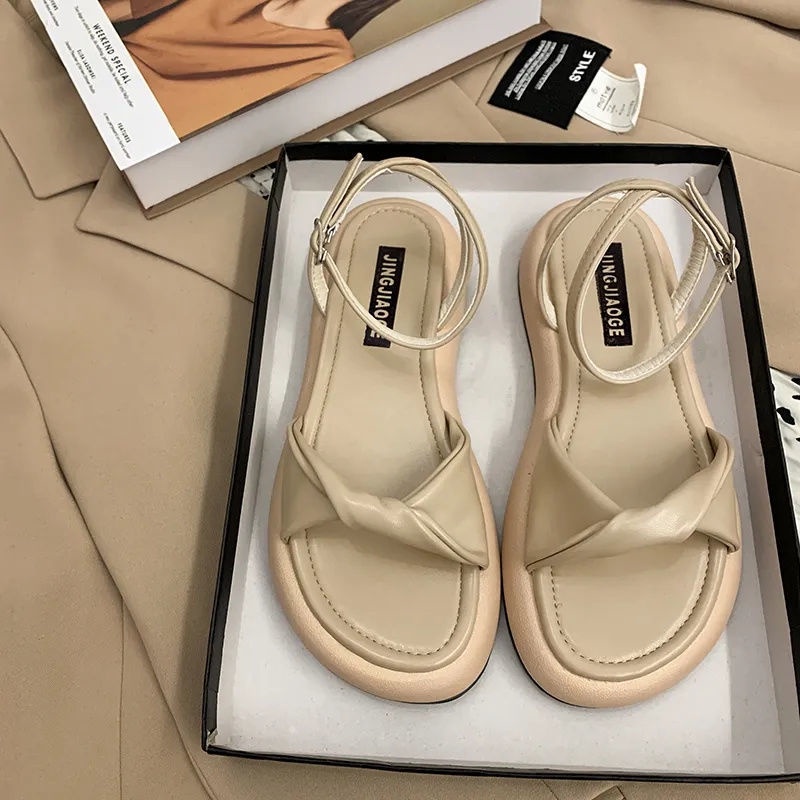 Xăng đan Nữ Đế Bệt Chống Trượt Thời Trang Mùa Hè Phong Cách Retro Size 35-40 3 Kiểu