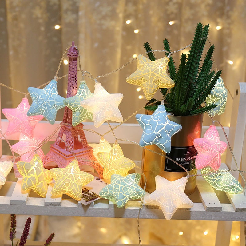 Dây Đèn LED Usb 1.5M / 3M Hình Ngôi Sao Trang Trí Cây Thông Noel