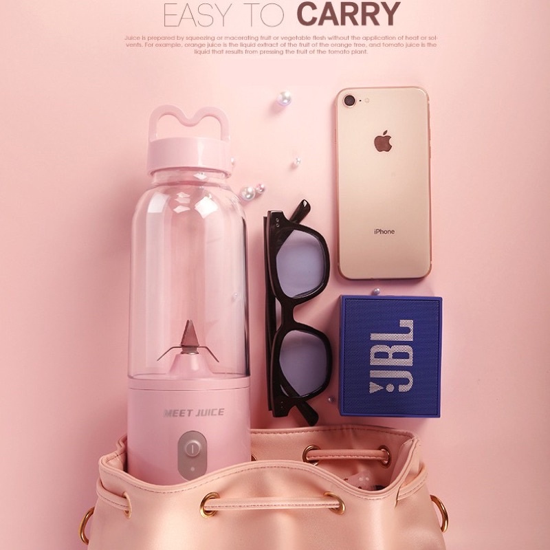 Máy Xay Sinh Tố Cầm Tay Meet Juice cao cấp, nhỏ gọn,xay cực mạnh và an toàn, siêu bền dễ làm sạch