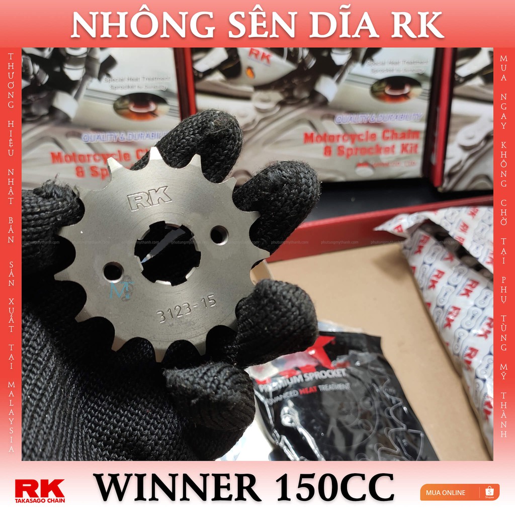 Nhông sên dĩa RK xe Winner 150 thương hiệu Nhật Bản