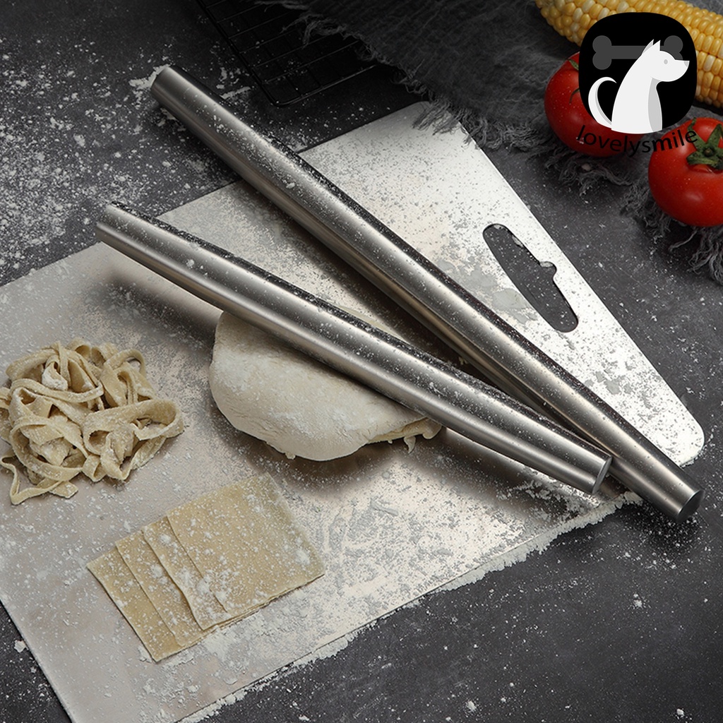 L ~♨ Cây Lăn Bột Làm Bánh Bằng Thép Không Gỉ Cấp Thực Phẩm Không Dính Lâu Trôi Bề Mặt Mịn Màng Có Thể Tá