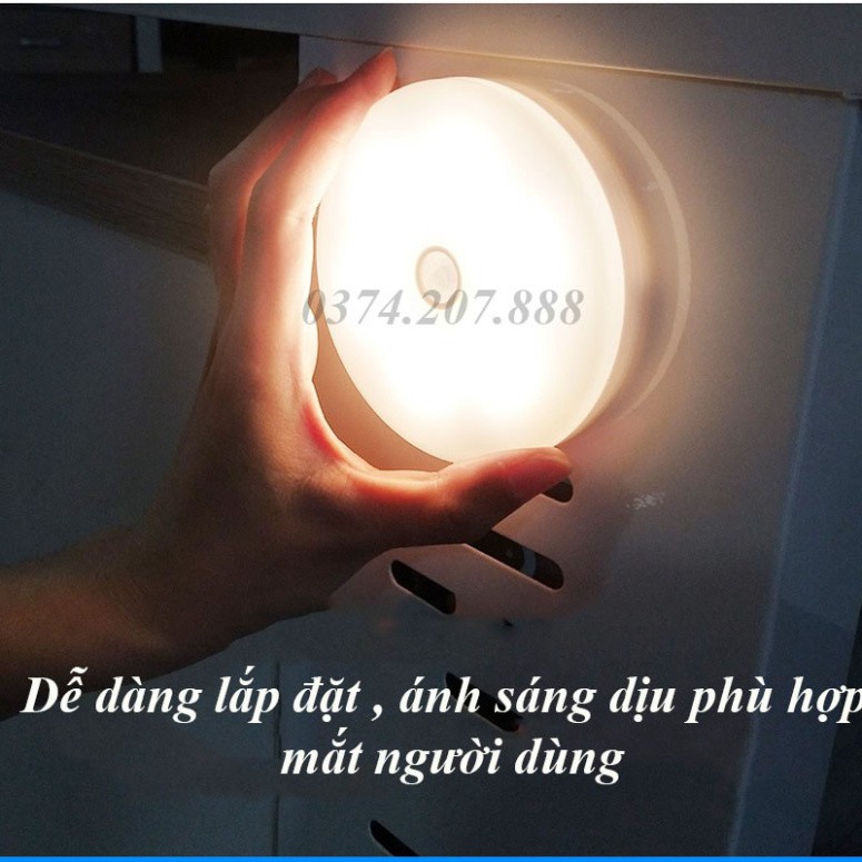 tUANN2 Đèn LED Tròn Cảm Ứng Chuyển Động Đèn Ngủ Cảm Biến Thông Minh Gắn Hành Lang/Cầu Thang/Phòng Ngủ/Phòng Tắm PAPAA.HO