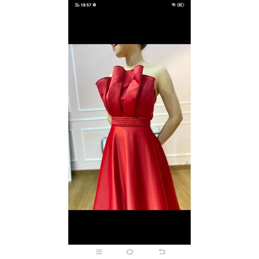 ĐẦM MAXI MẶC CƯỚI XẾP LY NGỰC full size : S/M/L( hàng có sẳn)