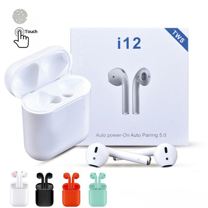[Mã ELFLASH5 giảm 20K đơn 50K] Tai Nghe Bluetooth i12 TWS V5.0 Cảm Biến Vân Tay Như Airpod
