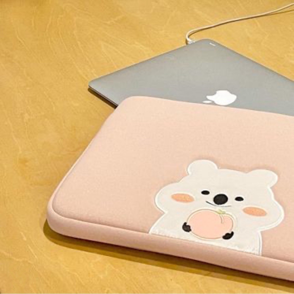 Túi đựng máy tính bảng iPad Pro 11/12.9/13/15 inch trang trí hình gấu phong cách Hàn Quốc xinh xắn