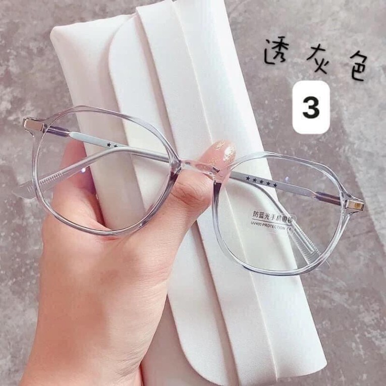 Kính giả cận nam nữ hottrend gọng tròn chống ánh sáng xanh phong cách Ulzzang mắt kính không độ đẹp