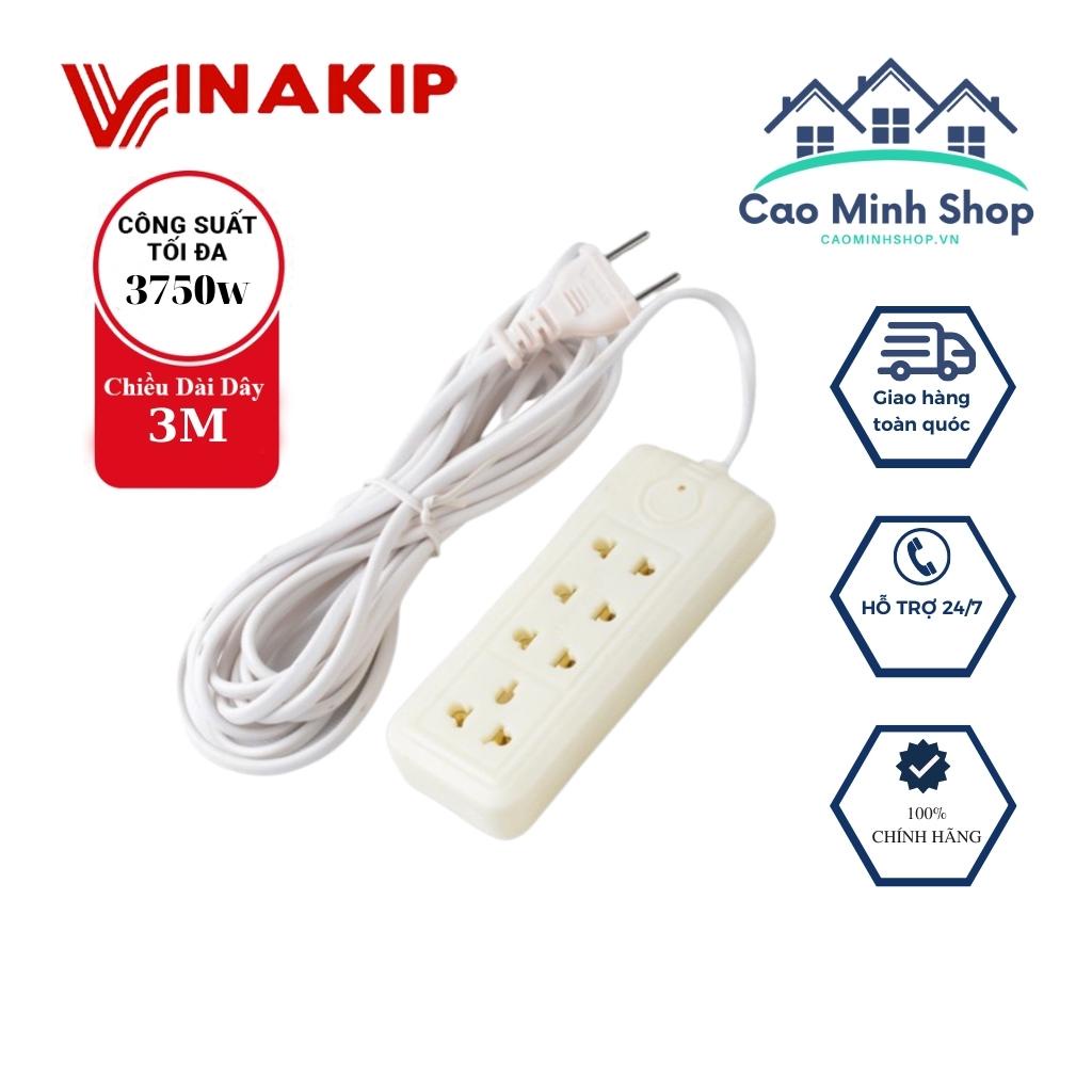 Ổ cắm điện đa năng Vinakip OC22 4 ngả liền dây dài 3M chống cháy, có đèn báo - Cao Minh Shop