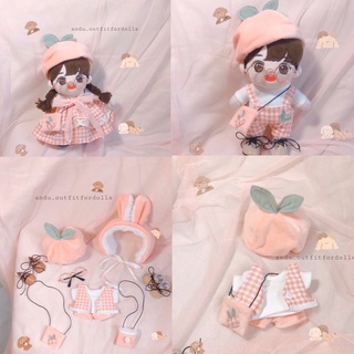 "Có Sẵn"Set Cam Sữa( quần áo outfit cho Labubu17cm/ Doll 15-20cm)