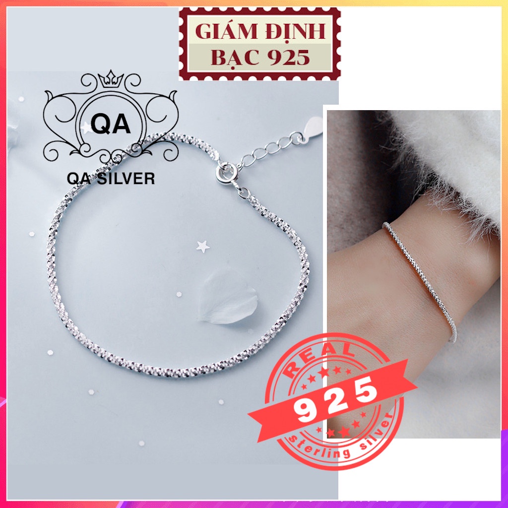 Vòng tay bạc 925 xù lắc nữ sequin kim tuyến S925 TWIST Silver Bracelet QA SILVER BR190702